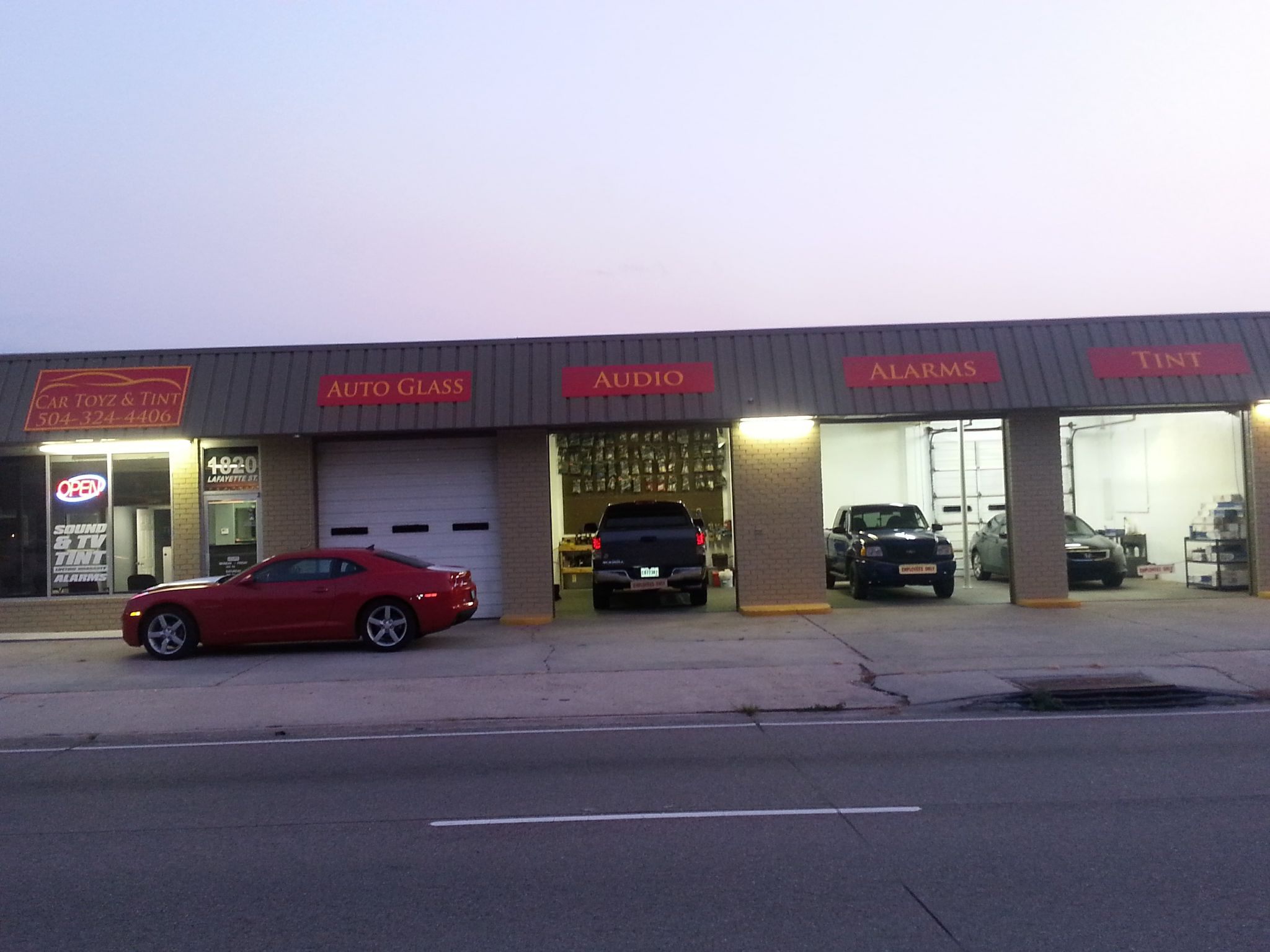 Car Toyz and Tint storefront on Lafayette Street, Gretna LA